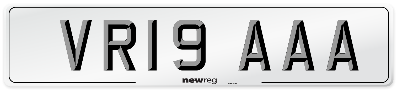 VR19 AAA Number Plate from New Reg